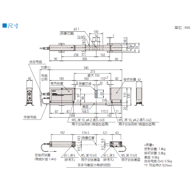 三丰激光测径仪LSM-506S 544 系列 — 激光测径仪(测量装置)